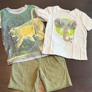 Tea Collection Kids Matching Set - Green and White